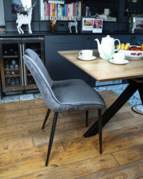 MMT Funiture Designs Dark Grey Ure Designs Ltd Nigella Dining Chairs Set Of 2, Velvet Chair Bucket - thumbnail 7
