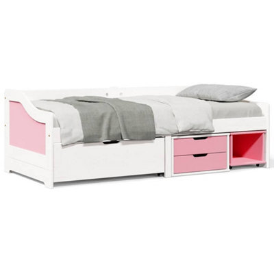 Berkfield Day Bed With 3 Drawers Without Mattress Irun White&pink 90X200 Cm - image 1