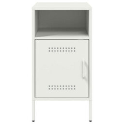 Berkfield Bedside Cabinet White 36X39X68 Cm Steel - thumbnail 6