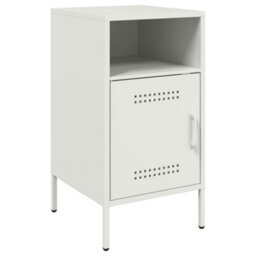 Berkfield Bedside Cabinet White 36X39X68 Cm Steel - thumbnail 2