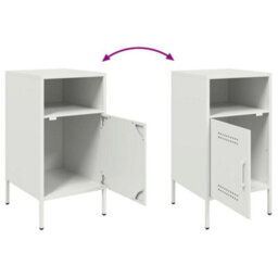 Berkfield Bedside Cabinet White 36X39X68 Cm Steel - thumbnail 9