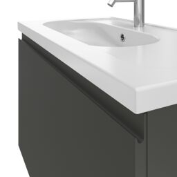 GoodHome Levanna Matt Dark Grey Wall-Mounted Vanity Unit & Basin Set (W)800mm (H)480mm - thumbnail 5