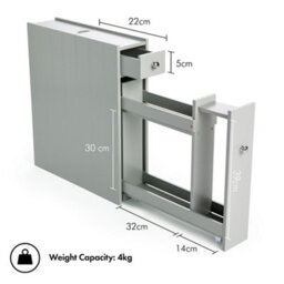 Vonhaus Slim Bathroom Storage Unit, Grey Slimline Bathroom Cabinet, Narrow & Compact Organiser With Drawers, Shrewsbury - thumbnail 9