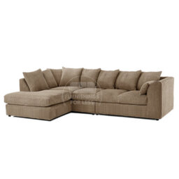 Furnishings For Less UK Luxor Coffee Jumbo Cord Large 5 Seater Corner Sofa Long Left Hand Facing - thumbnail 3