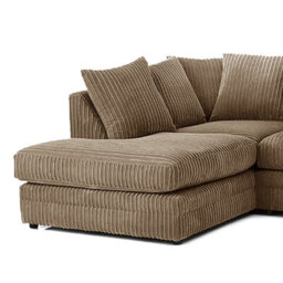 Furnishings For Less UK Luxor Coffee Jumbo Cord Large 5 Seater Corner Sofa Long Left Hand Facing - thumbnail 2