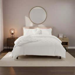 Super Soft Teddy Duvet Cover Set Heart Embossed Cozy Fleece Bedding White - thumbnail 1