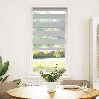 Berkfield Modern Zebra Blind Light Grey 60X100 Cm Fabric Width 55.9 Cm Polyester