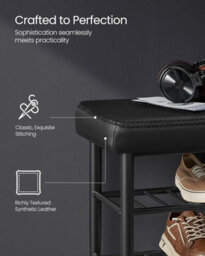 Vasagle Ekho Collection - Shoe Bench, Storage Bench, Shoe Rack Bench Entryway, Synthetic Leather With Stitching - thumbnail 7