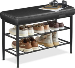 Vasagle Ekho Collection - Shoe Bench, Storage Bench, Shoe Rack Bench Entryway, Synthetic Leather With Stitching - thumbnail 2