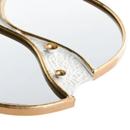 Beliani Wall Mirror Tawley 45 Cm 76 Cm Metal Gold - thumbnail 5