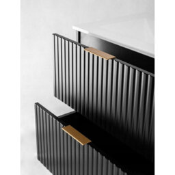 Heze Furniture Flow 2 Drawer Standing Bathroom 60Cm Vanity Cabinet With Basin - Black - thumbnail 4