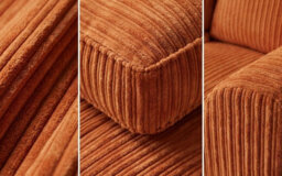 Orange Jumbo Cord 5 Seater Right Hand Corner Sofa, Large L Shaped Fabric Sofa, Deep Foam Cushions, Scatter Back Couch - thumbnail 4