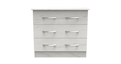 Hampshire 3 Drawer Chest Of Drawers In Marble (Ready Assembled) - image 1