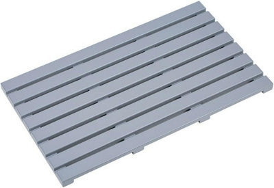 Aamen Bamboo Wooden Bath Mat, Shower Mat Non-Slip Waterproof - Grey - image 1