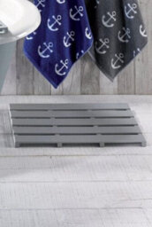 Aamen Bamboo Wooden Bath Mat, Shower Mat Non-Slip Waterproof - Grey - thumbnail 3