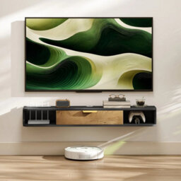 120 Cm Floating Tv Unit With Storage Entertainment Media Console Grey - thumbnail 6