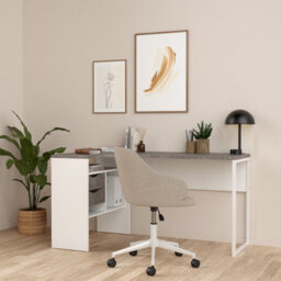 Furniture To Go Function Plus Corner Desk White And Grey 2 Drawers  (W) 145.1 X (H) 76.8 X (D) 81Cm - thumbnail 7