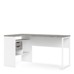 Furniture To Go Function Plus Corner Desk White And Grey 2 Drawers  (W) 145.1 X (H) 76.8 X (D) 81Cm - thumbnail 1
