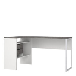 Furniture To Go Function Plus Corner Desk White And Grey 2 Drawers  (W) 145.1 X (H) 76.8 X (D) 81Cm - thumbnail 2