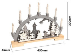 My Smart Buy Battery Powered Wooden Candle Bridge - 9 Warm White Leds, Fsc Wood, Festive Christmas Arch Décor - thumbnail 2
