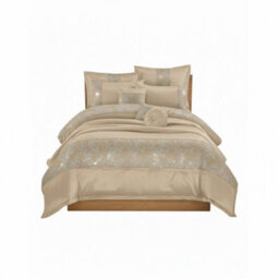 Embroidered Duvet Cover Set Luxury Bedding With Matching Accessories Beige - thumbnail 2