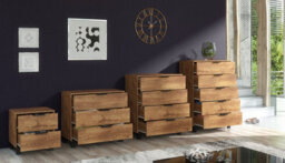 Furneo Modern Dark Oak Effect Chest Of Drawers Cabinet 5 Drawers Storage Cozy 05 - thumbnail 5