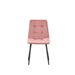 Mof Dining Chairs Set Of 4 Velvet Dining Chair With Padded Seat And Backrest, Sturdy Metal Legs Pink Check - thumbnail 5