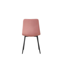 Mof Dining Chairs Set Of 4 Velvet Dining Chair With Padded Seat And Backrest, Sturdy Metal Legs Pink Check - thumbnail 6