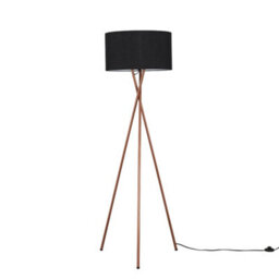 Valuelights Camden Copper Tripod Floor Lamp With Black Drum Shade