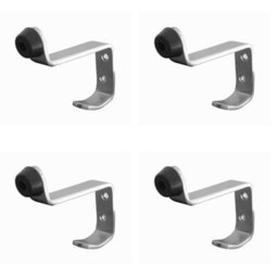 Loops 4 Pack Premium Satin Stainless Steel Hat And Coat Hook With 75mm Projection - Wall Mounted Clothing Hook