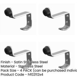 Loops 4 Pack Premium Satin Stainless Steel Hat And Coat Hook With 75mm Projection - Wall Mounted Clothing Hook - thumbnail 2