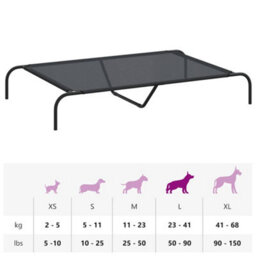 Vidaxl Elevated Dog Bed Black 130X80X20 Cm Textilene And Steel - thumbnail 9