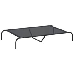 Vidaxl Elevated Dog Bed Black 130X80X20 Cm Textilene And Steel - thumbnail 2