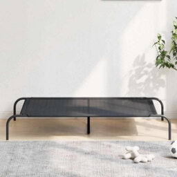 Vidaxl Elevated Dog Bed Black 130X80X20 Cm Textilene And Steel