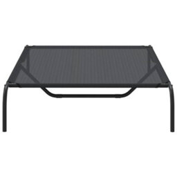 Vidaxl Elevated Dog Bed Black 130X80X20 Cm Textilene And Steel - thumbnail 5