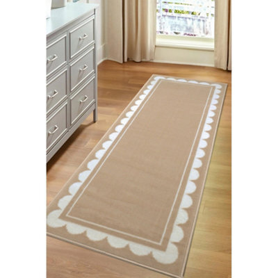Melrose Colorama Scallop Natural Medium Indoor Area Runner Rug 067/200Cm - image 1