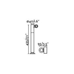 Luminosa Lighting Luminosa Spy Outdoor Led Bollard Spotlight Lamp Dark Grey 6W H430 Ip65 - thumbnail 3