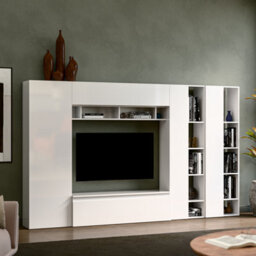 Decorotika Cordoba Moduler Modern Tv Unit Wall Mount High Gloss White - thumbnail 3