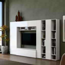 Decorotika Cordoba Moduler Modern Tv Unit Wall Mount High Gloss White - thumbnail 2