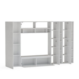 Decorotika Cordoba Moduler Modern Tv Unit Wall Mount High Gloss White - thumbnail 5