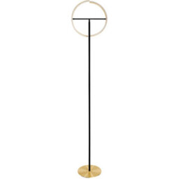 Loops Sleek Modern Brushed Brass And Black Led Floor Lamp For Stylish Indoor Illumination