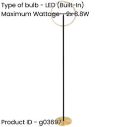 Loops Sleek Modern Brushed Brass And Black Led Floor Lamp For Stylish Indoor Illumination - thumbnail 2