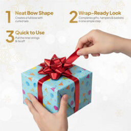 Shatchi 10Pcs Red 30mm/3Cm Large Ribbon Pull Bows For Gift Wrapping, Hampers, Florist Bouquets, Wedding Cars And Party Décor Pullbow - thumbnail 6