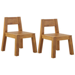 Beliani Set Of 2 Garden Chairs Livorno Acacia Wood Brown - thumbnail 1