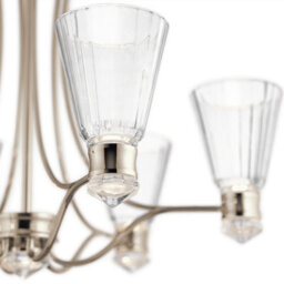 Luminosa Lighting Luminosa Kichler Kayva Integrated Led Multi Arm Pendant Ceiling Light Polished Nickel, 3000K, Ip44 - thumbnail 2