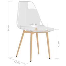 Walplus Set Of 6 Modern Transparent Dining Chairs Made Of Pet - thumbnail 7