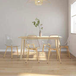 Walplus Set Of 6 Modern Transparent Dining Chairs Made Of Pet - thumbnail 1