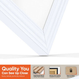 "16X16"" White Swept Vinyl Record Frame With White Mount For 12 Inch Lp Disc - Ak Frames" - thumbnail 3