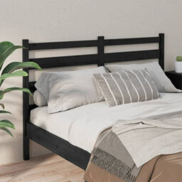Berkfield Bed Headboard Black 186X4X100 Cm Solid Wood Pine - thumbnail 3