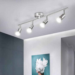 Silver Modern 4 Head Rotatable Ceiling Spotlight 62Cm Gu10 Led Lamp